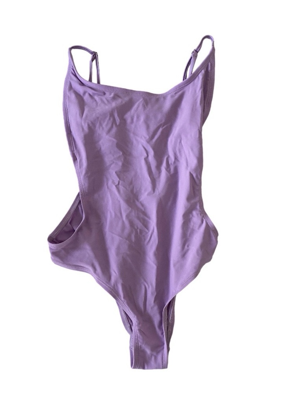 Lilac Scoop Neck One-Piece Swimsuit with High Cut